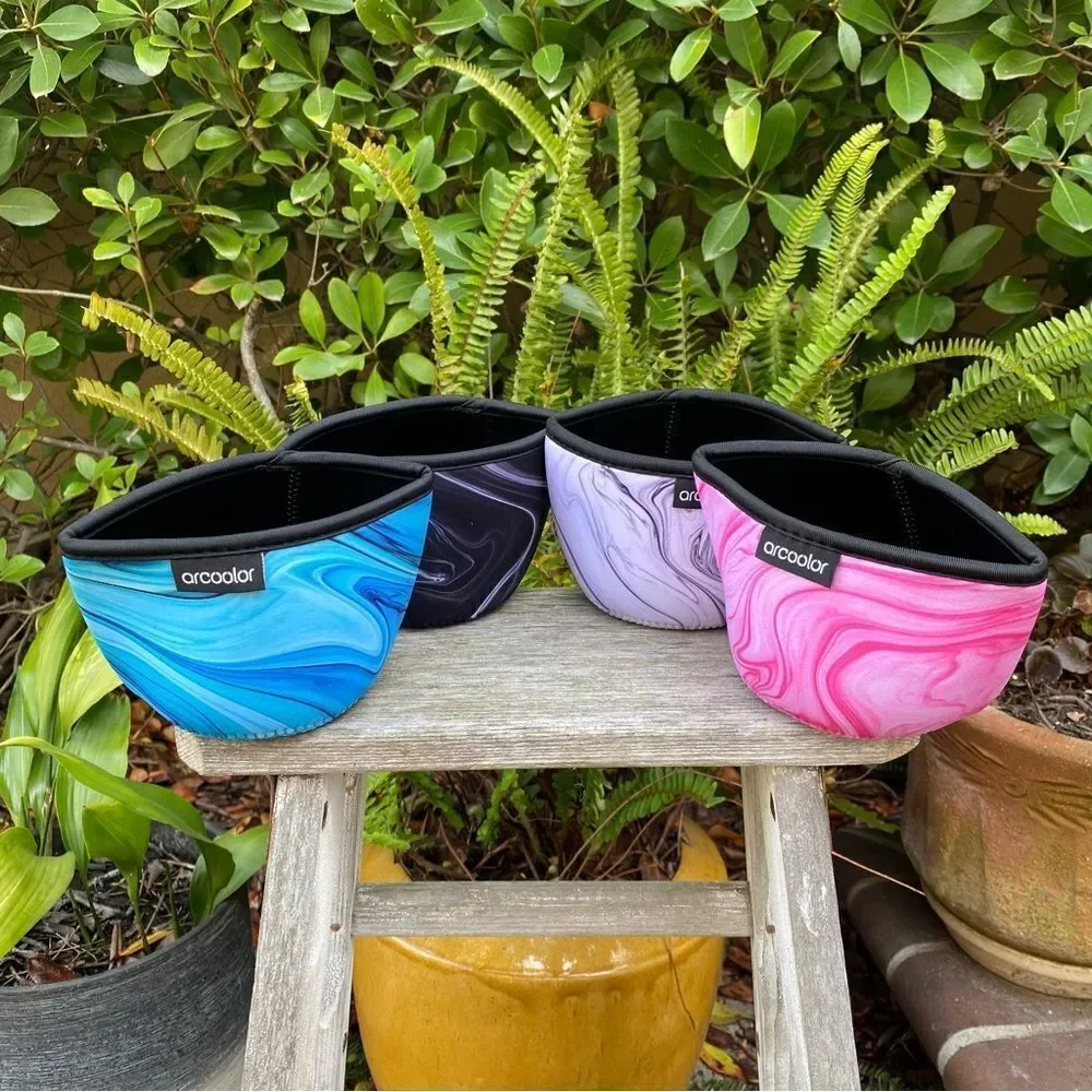 NWT New Arcoolor Insulated Reusable Neoprene Bowl Covers in Blue/Pink/Black/Gray